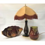 TWO PIECES OF ART DECO CARLTON WARE both on rouge grounds and with gilt highlights, comprising a '