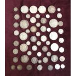 SELECTION OF WORLD SILVER COINS silver content ranging from .925 to .500, including two Maria