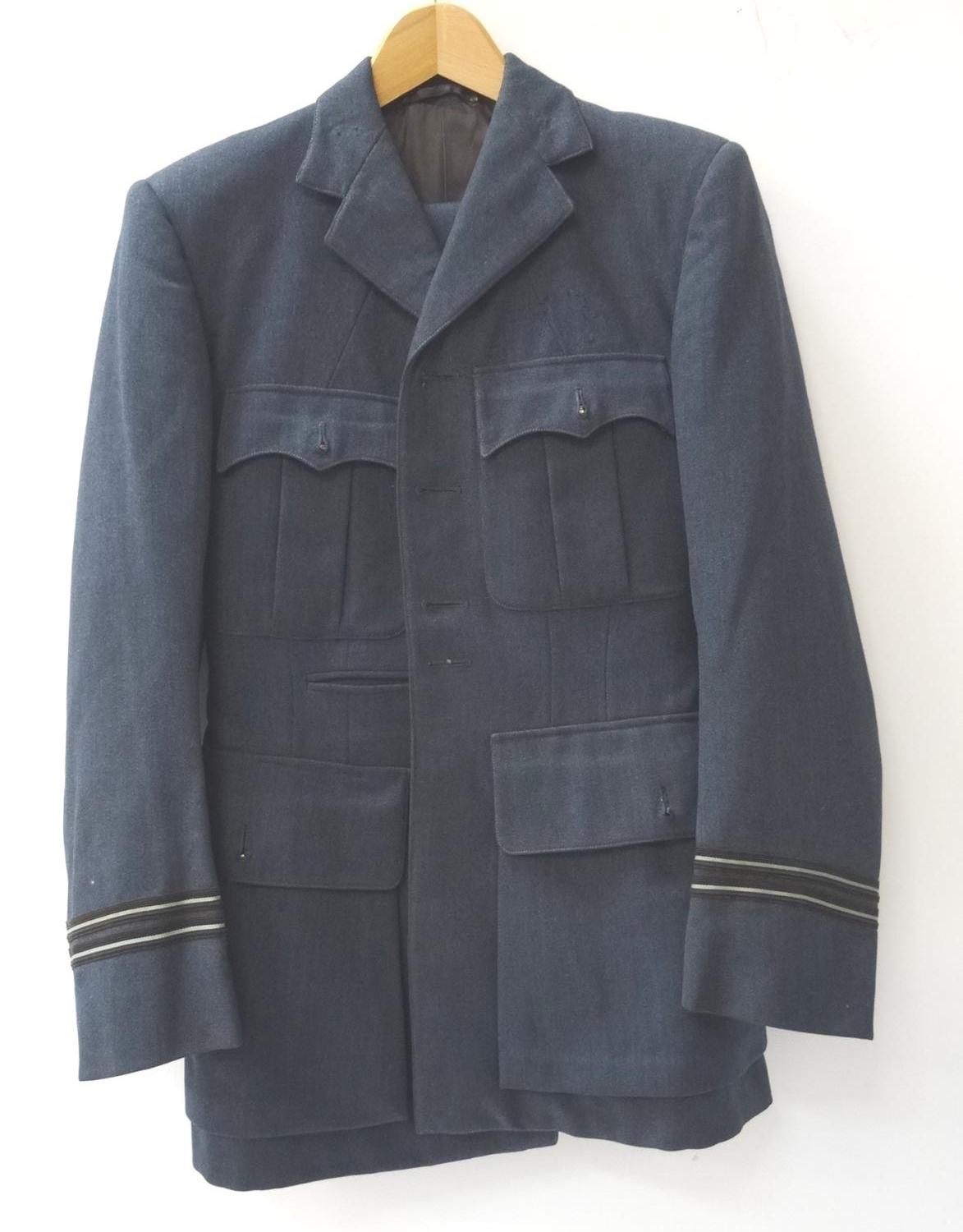 RAF SERGEANTS JACKET with stripes to both arms and a pair of matching trousers