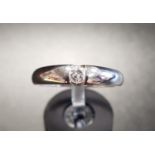 TENSION SET DIAMOND SOLITAIRE RING the round brilliant cut diamond approximately 0.2cts, on nine