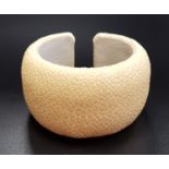 CREAM COLOURED SHAGREEN BANGLE by 'Maximo'