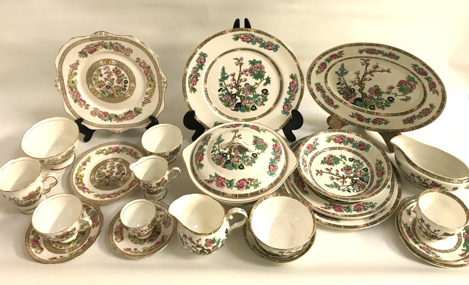 LARGE SELECTION OF INDIAN TREE PATTERN TEA AND DINNER WARES including a Royal Stafford tea and