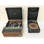 HMV STEREO RECORD PLAYER in a hard shell case, together with a cased gramophone player (2)
