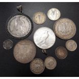 SELECTION OF WORLD SILVER COINS silver content ranging from .833 to .925, various contries and