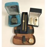 FOUR BOXED/CASED WRISTWATCHES comprising one Guess, two by Sekonda and one Slazenger (4)