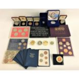 SELECTION OF BRITISH COINS AND COIN SETS including a boxed silver proof Diana Princess of Wales
