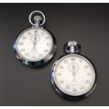 TWO SMITH'S POCKET WATCHES both with white dials and outer boxes