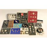 SELECTION OF WORLD COINS AND COIN SETS including a boxed United Stated Liberty Coin Half Dollar