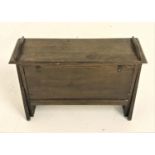 CABINETTA OAK CAMPAIGN BED of rectangular form with concertina action