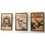 THREE FRAMED REPRODUCTION GUINNESS PRINTS all 58.5cm x 39cm (3)