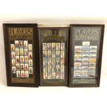 SELECTION OF FRAMED AND MOUNTED CIGARETTE CARDS including Wills Cricketers, Players Coronation
