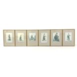 SET OF SIX ITALIAN PRINTS depicting women in costumes (6)