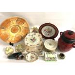 SELECTION OF CERAMICS including a set of ten hand painted Royal Copenhagen side plates, a West