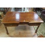 A CONTINENTAL MAHOGANY AND PARQUETRY TABLE,