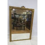 A FINE 19th CENTURY CONTINENTAL CARVED GILTWOOD AND GESSO OVERMANTLE MIRROR,