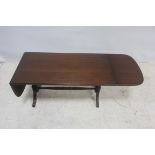 A MAHOGANY DROP LEAF COFFEE TABLE,