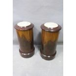 A PAIR OF VICTORIAN DESIGN MAHOGANY PEDESTALS,