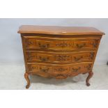 A CONTINENTAL WALNUT AND PARQUETRY CHEST,