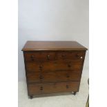 A 19th CENTURY MAHOGANY CHEST,