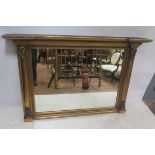 A CONTINENTAL GILTWOOD AND GESSO OVERMANTLE MIRROR,