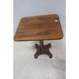 A 19th CENTURY ROSEWOOD OCCASIONAL TABLE,