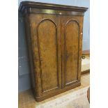 A VERY FINE 19th CENTURY BURR WALNUT WARDROBE,