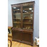 A 19th CENTURY MAHOGANY LIBRARY BOOKCASE,