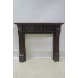 AN EDWARDIAN MAHOGANY CHIMNEY PIECE,