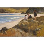 HUGH MCILFATRICK Picnic in Donegal Oil on board Monogramed lower right 61cm (h) x 76cm (w)