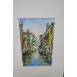 VENETIAN SCENE Watercolour Indistinctly signed lower left 29cm (h) x 17cm (w)