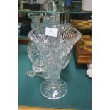 A WATERFORD CUT GLASS DECANTER AND STOPPER, together with a Waterford cut glass vase,