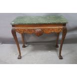 A CHIPPENDALE DESIGN MAHOGANY CONSOLE TABLE,