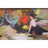 THE ARTIST AND HIS WIFE Oil on canvas Signed verso O.