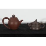 A YIXING PURPLE CLAY DRAGON TEAPOT, 20th CENTURY,