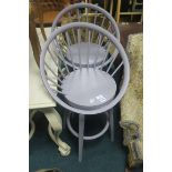 A SET OF FOUR HIGH STOOLS, comprising two white painted,