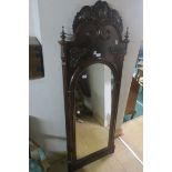 A 19th CENTURY MAHOGANY FRAME MIRROR,