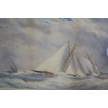 STUDY OF SAILING BOATS IN ROUGH SEAS Watercolour Monogrammed lower left F.H.