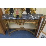 A CONTINENTAL GILTWOOD CONSOLE TABLE,