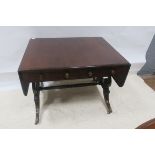 A WILLIAMS AND GIBTON REGENCY MAHOGANY SOFA TABLE,