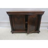 A 19th CENTURY MAHOGANY SIDE CABINET,