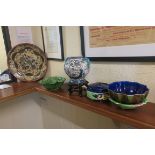 A COLLECTION OF CHINA, to include a Rington posy bowl, together with a Avonware leaf dish,