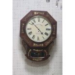 A VERY FINE REGENCY MAHOGANY AND BRASS INLAID WALL CLOCK,