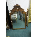 A MAHOGANY FRAMED MIRROR,