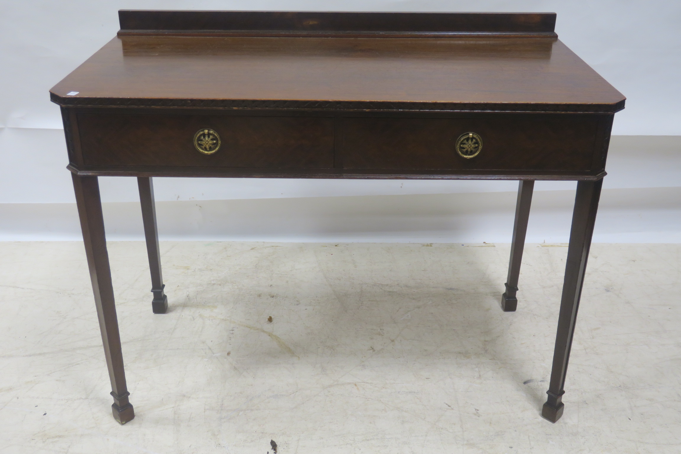 A 19th CENTURY MAHOGANY SIDE TABLE,