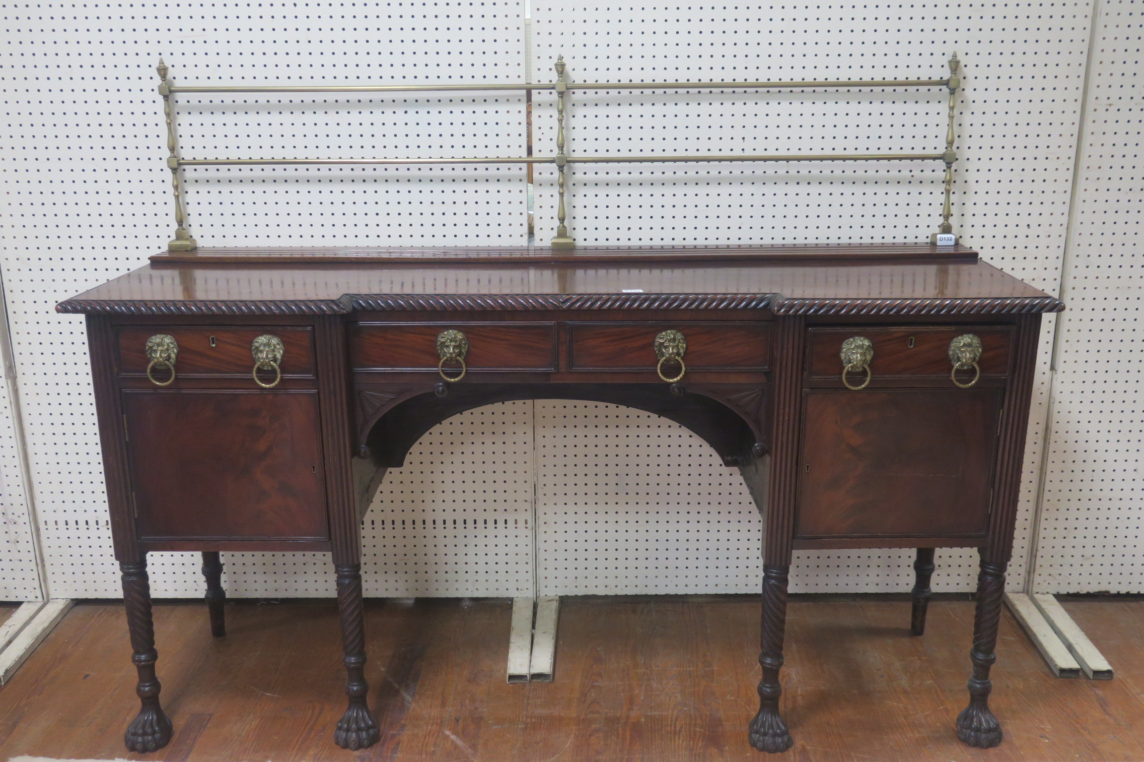 A GEORGIAN MAHOGANY IRISH SIDEBOARD,