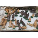 A WOODEN AND POLYCHROME ITALIAN CHESS SET,