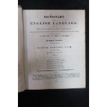 TWO LEATHER BOUND VOLUMES, Dictionary of the English Language by Samuel Johnston L.L.D.