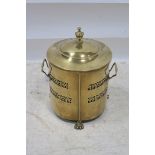 A BRASS LIDDED FUEL BIN,