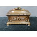 A 19th CENTURY CONTINENTAL WALNUT CASKET,