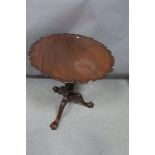 A CHIPPENDALE DESIGN MAHOGANY OCCASIONAL TABLE,